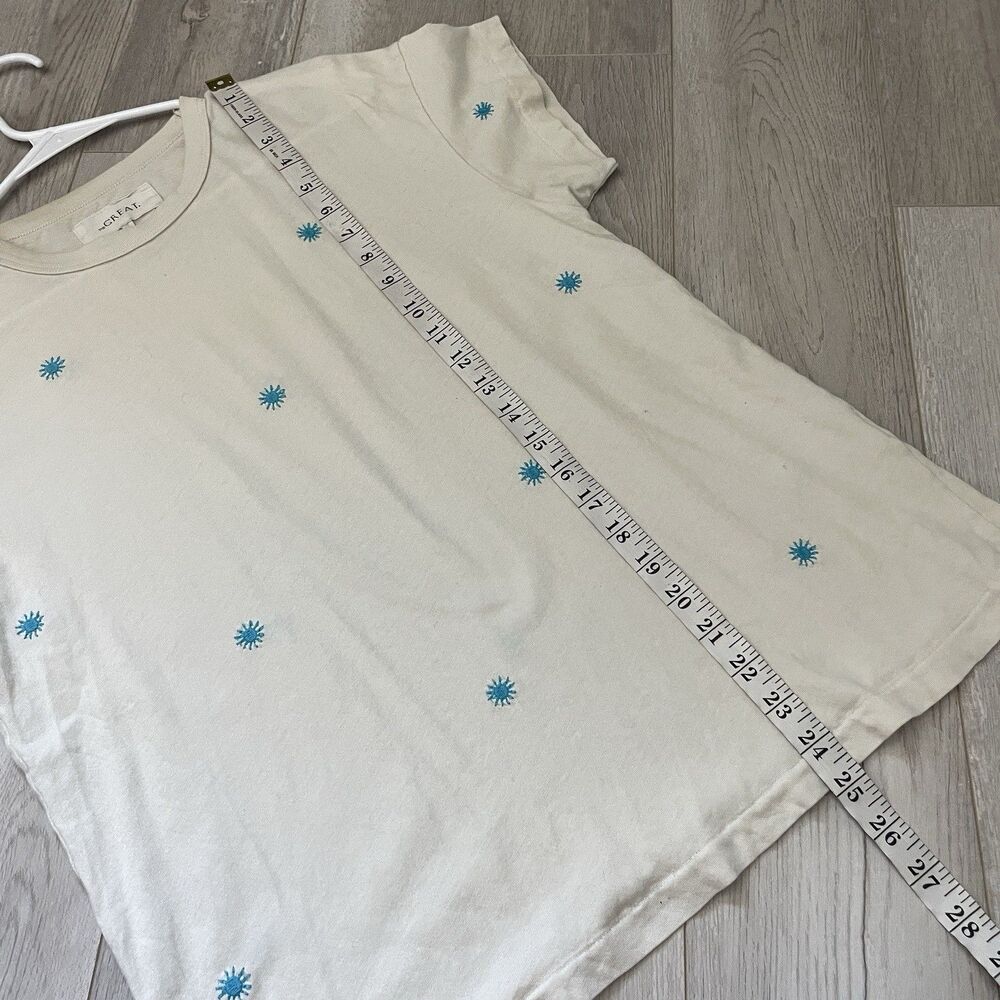 The Great Tshirt embroidered wishweed boxy crew womens Cream (xsmall) minimalist - Picture 7 of 7